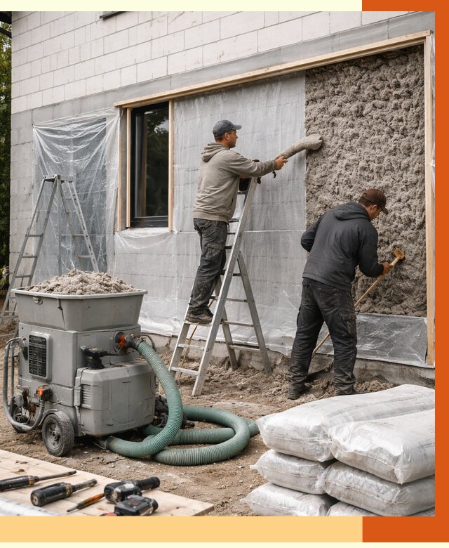 Утепление дома из газобетона эковатой в Вичуге от 4572 руб./м2 | ТепломастерВчг