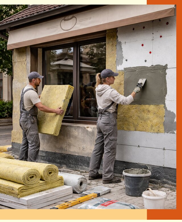 Утепление кафе в Вичуге от 4267 руб/м2 — комплексно под ключ | ТепломастерВчг